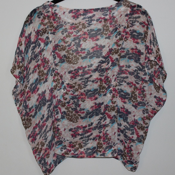 Love Soup Sheer Floral Button Front Blouse - Picture 6 of 8